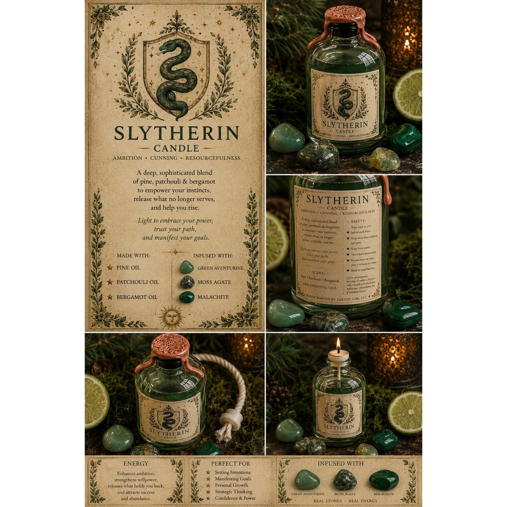 Slytherin Inspired Oil‎ Candle